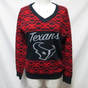 Houston Texans NFL knit sweater top Women red blue V Neck Size Sz XL X Large